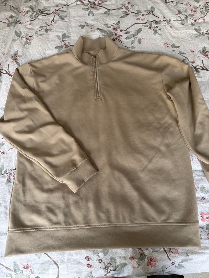 Bej Kadın Fermuarlı Rahat Takım - Görsel 2