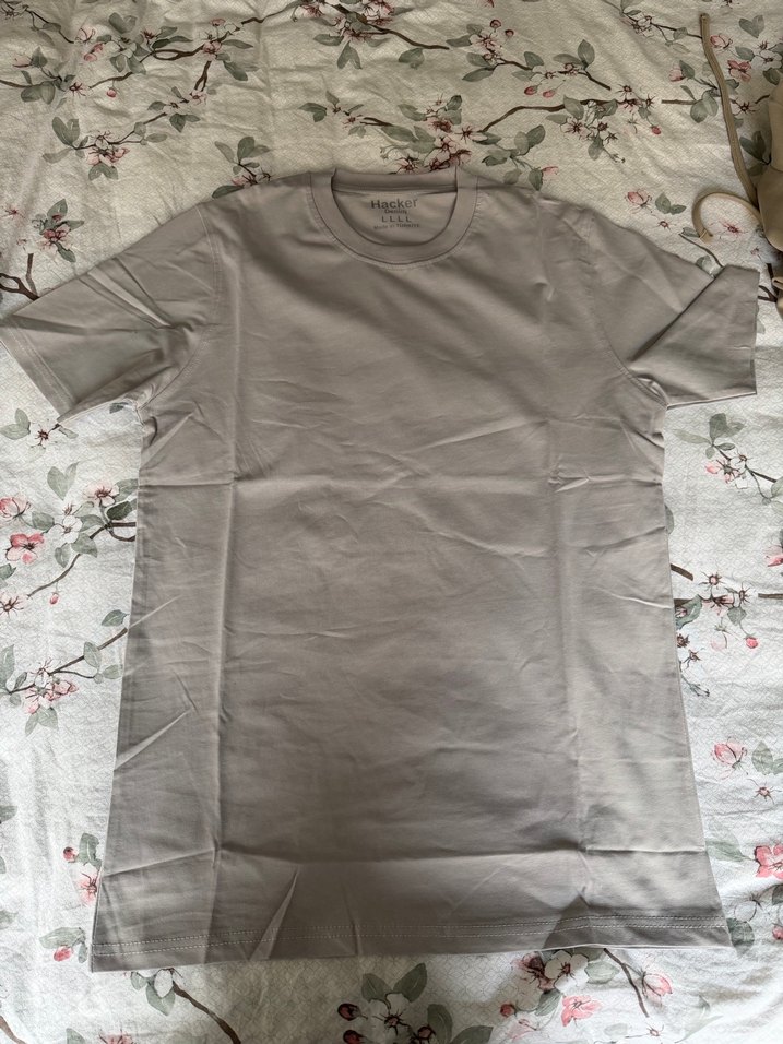 Gri Erkek Kısa Kollu Basic Tişört - Görsel 3