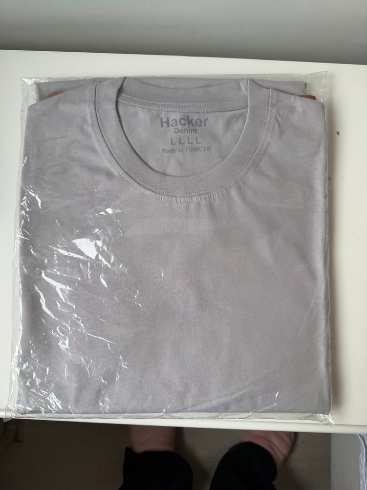 Gri Erkek Kısa Kollu Basic Tişört - Görsel 2