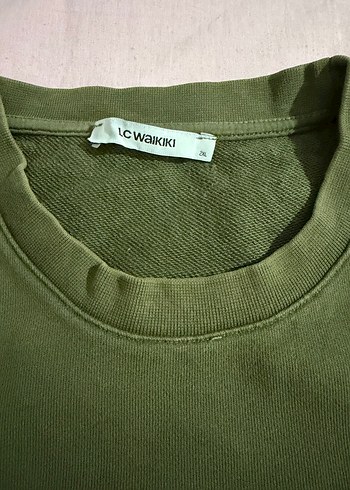 Erkek haki Basic Uzun Kollu Sweatshirt - Görsel 5