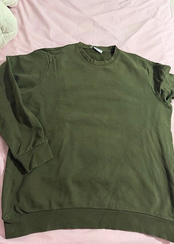 Erkek haki Basic Uzun Kollu Sweatshirt - Görsel 4