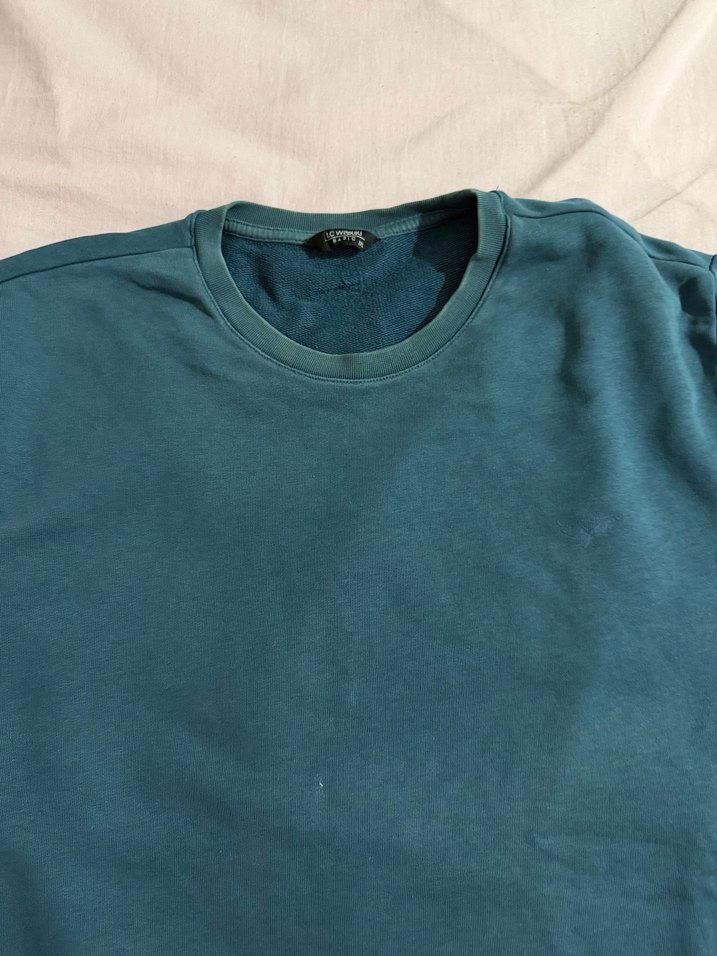 Erkek Koyu mavi Basic Sweatshirt - Görsel 3