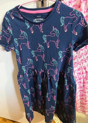 Marks & Spencer M S Original Unicorn Desenli Kiz Cocuk Elbisesi