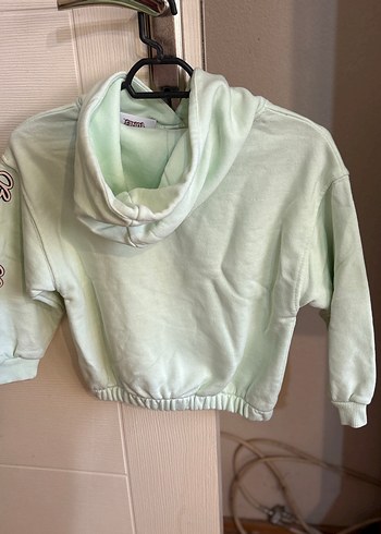 Kız Çocuk Gri Kapüşonlu Sweatshirt - Görsel 5