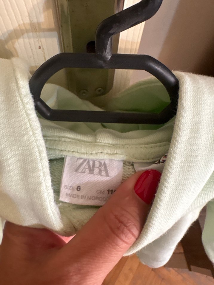 Kız Çocuk Gri Kapüşonlu Sweatshirt - Görsel 4