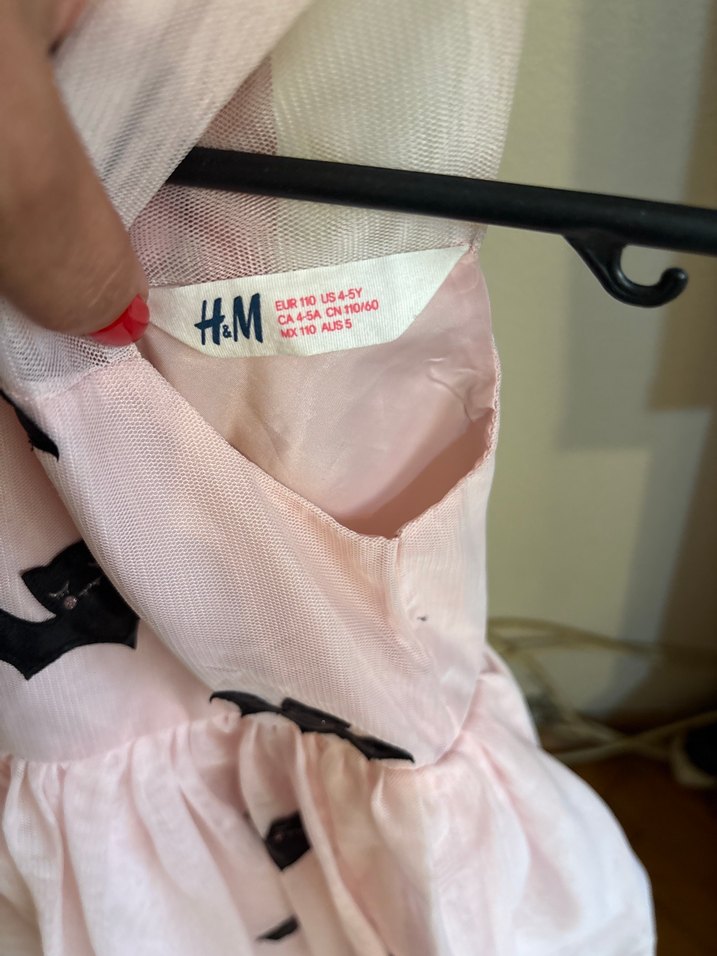 Pembe Fırfırlı Gotik Nakışlı Kız Elbisesi  için - Görsel 2