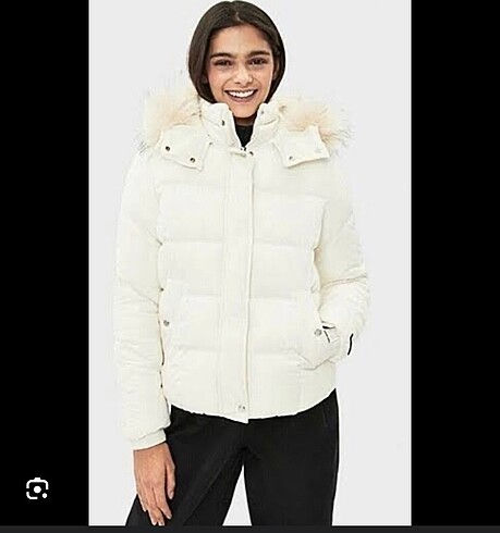 Bershka beyaz şişme mont