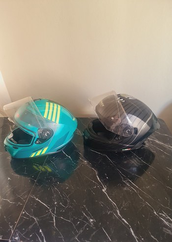 Parlak Turkuaz Desenli Motosiklet Kaskı SWAY - Görsel 2