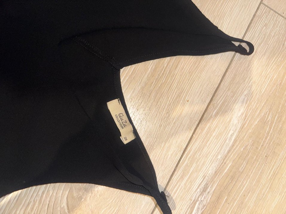 Siyah Süet V Yaka Kolsuz Kadın Süveter - Görsel 2