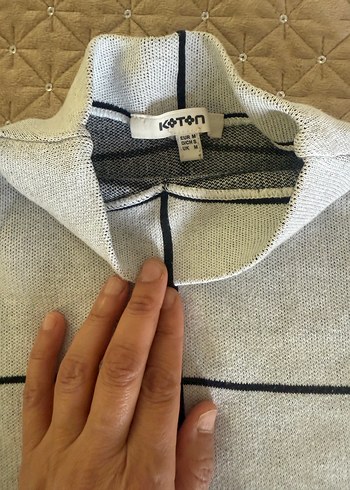 Gri Kareli Boğazlı Kadın Kazak - Görsel 3