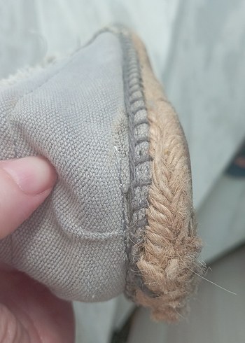 Mudo Gri Keten Kadın  Espadril - Görsel 5