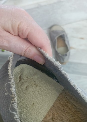 Mudo Gri Keten Kadın  Espadril - Görsel 7