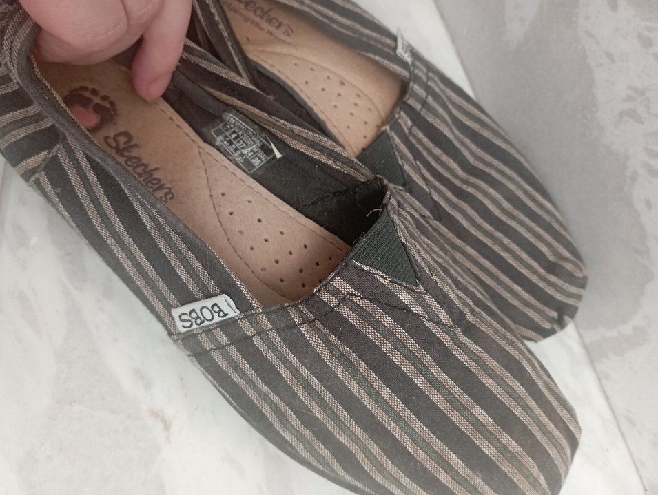 Skechers Bobs Espadril - Kahverengi çizgili Desenli - Görsel 2