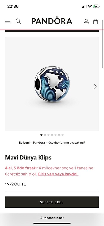 Beden Pandora charm