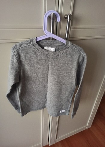 Gri Erkek Çocuk Örgü Pamuklu Kazak - Görsel 2