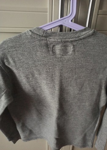 Gri Erkek Çocuk Örgü Pamuklu Kazak - Görsel 4