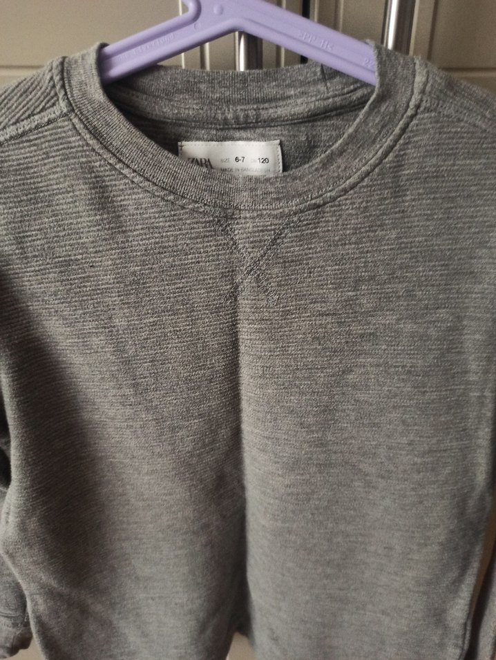 Gri Erkek Çocuk Örgü Pamuklu Kazak - Görsel 3