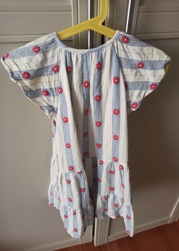 Kız Çocuk Pamuklu Fırfırlı Elbise - Görsel 3