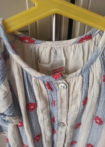 Kız Çocuk Pamuklu Fırfırlı Elbise - Görsel 2