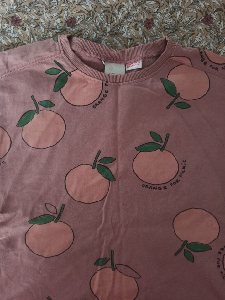 Kız Çocuk Pembe Desenli Kısa Kollu Tişört - Görsel 2