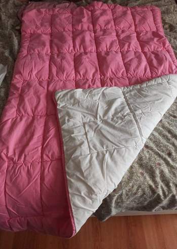 Pembe ve Beyaz çift taraflı Çocuk /Bebek Yorgan - Görsel 2