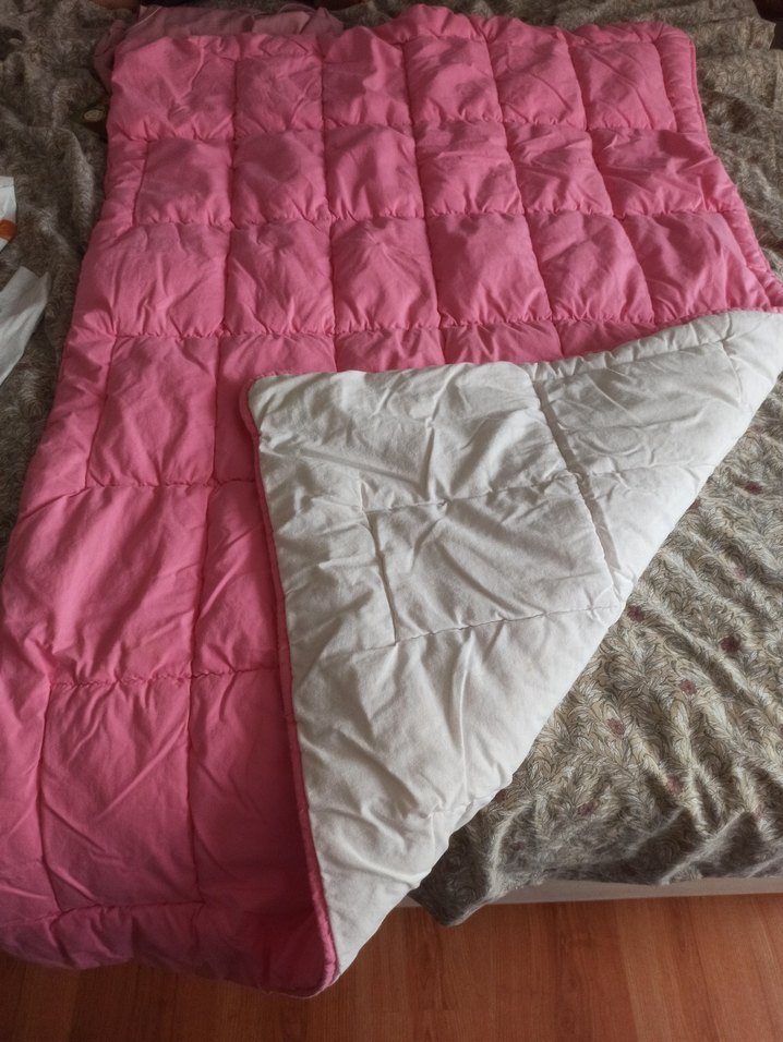 Pembe ve Beyaz çift taraflı Çocuk /Bebek Yorgan - Görsel 2