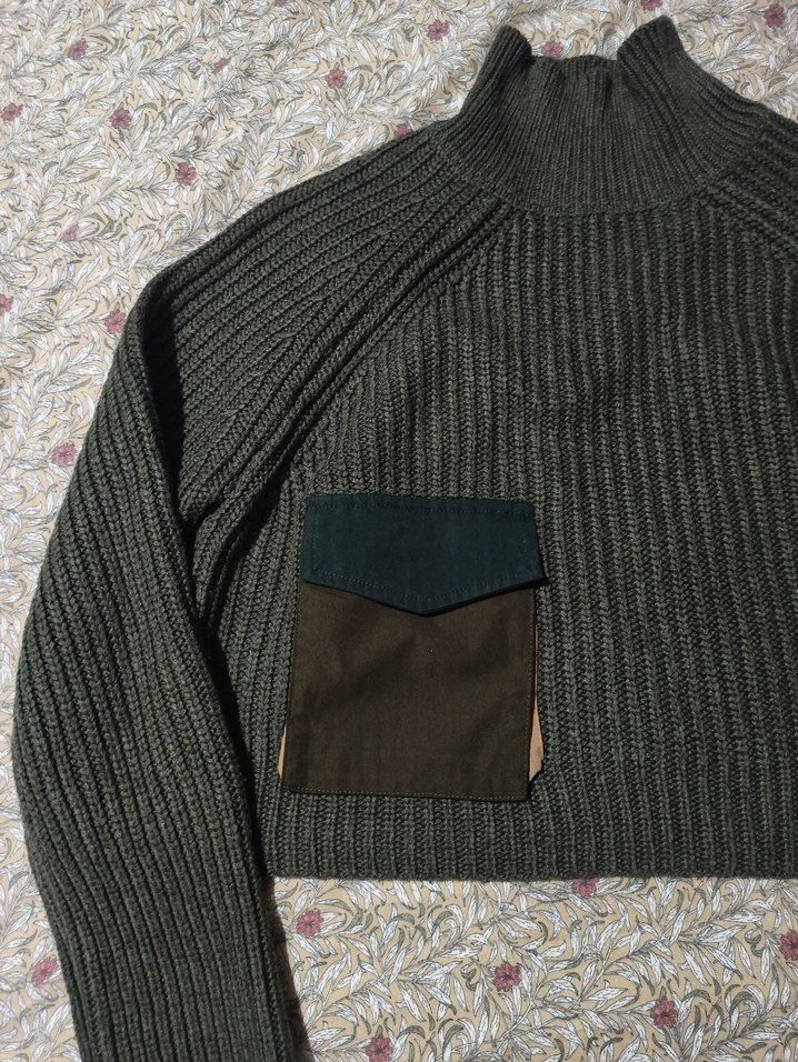 Haki renk Triko Balıkçı Yaka Kadın Kazak - Görsel 2