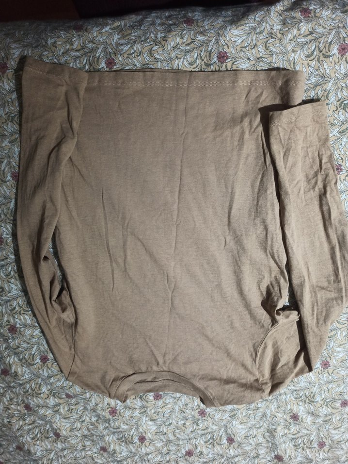 Çocuk Bej penye Uzun Kollu Bluz - Görsel 4