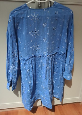 Mavi Nakışlı Bohem elbise - Görsel 3