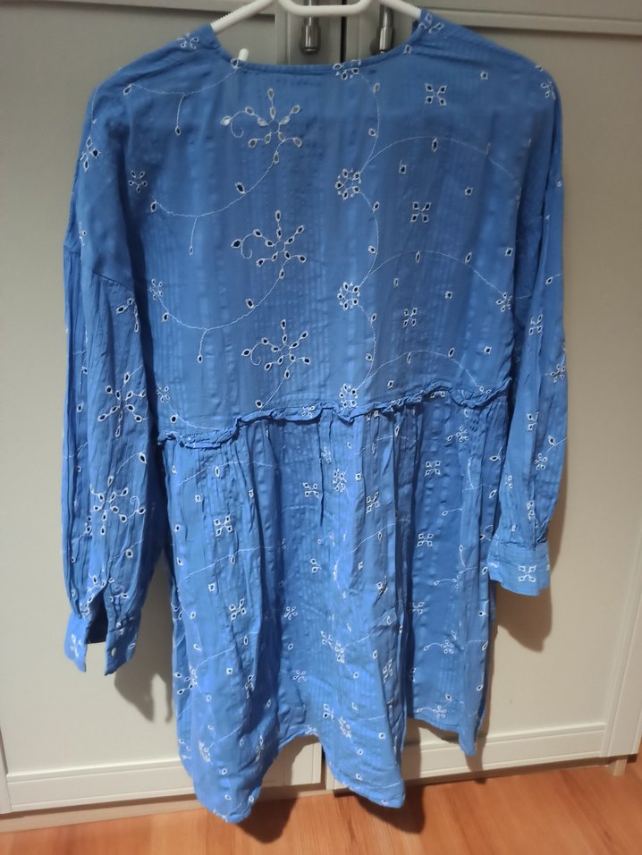 Mavi Nakışlı Bohem elbise - Görsel 3