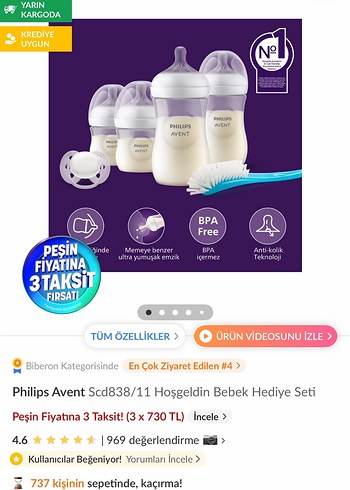 Philips Avent Bebek Biberon Seti Mavi - Görsel 2