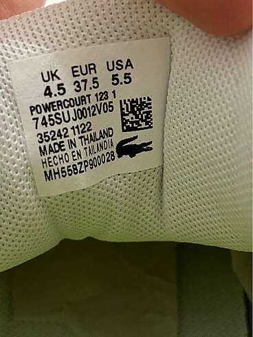 37,5 Beden Lacoste spor ayakkabı