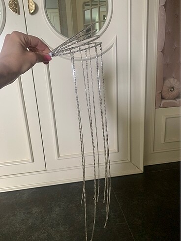 Beden Dört sıra zirkon taç 50 cm uzatmalı