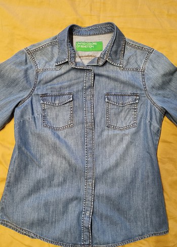 Kadın Mavi Denim Uzun Kollu Gömlek