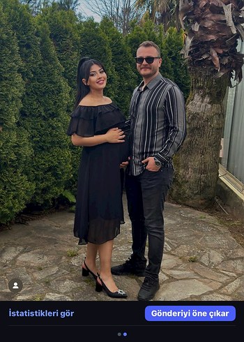 Siyah Uzun Fırfırlı Kayık Yaka Elbise - Görsel 3