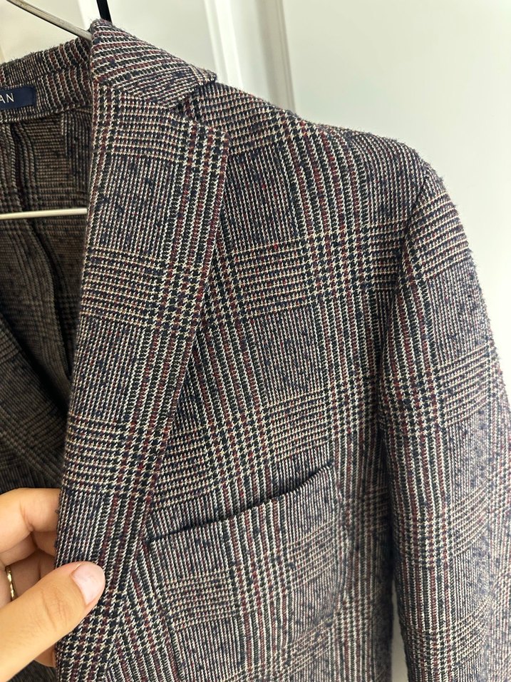 Klasik Kahverengi Erkek Yün Ceket Lufian - Görsel 3