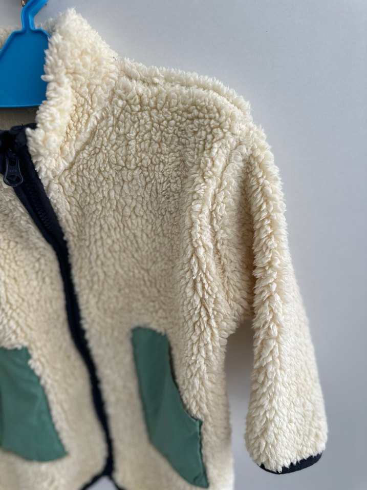 Erkek Çocuk Beyaz Peluş Ceket - Görsel 3