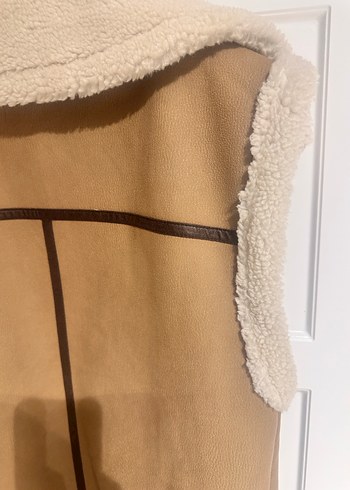 Kürk Detaylı Kahverengi Kolsuz Ceket - Görsel 5