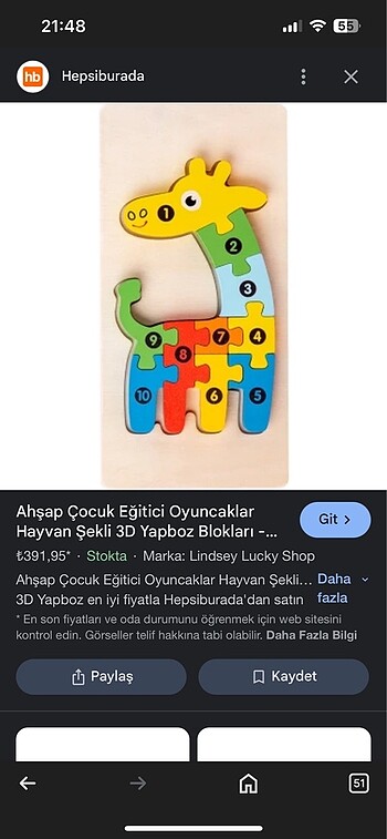 Ahşap hayvan yapboz