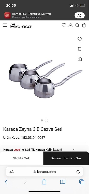 Karaca cezve seti