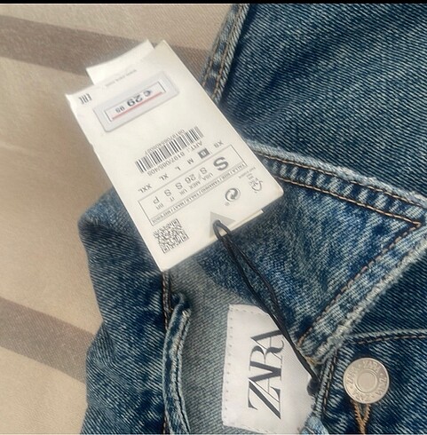 s Beden mavi Renk Zara crop jean ceket