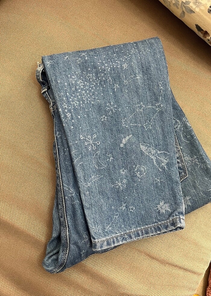 Uzay Desenli Boyfriend Jean - Görsel 2