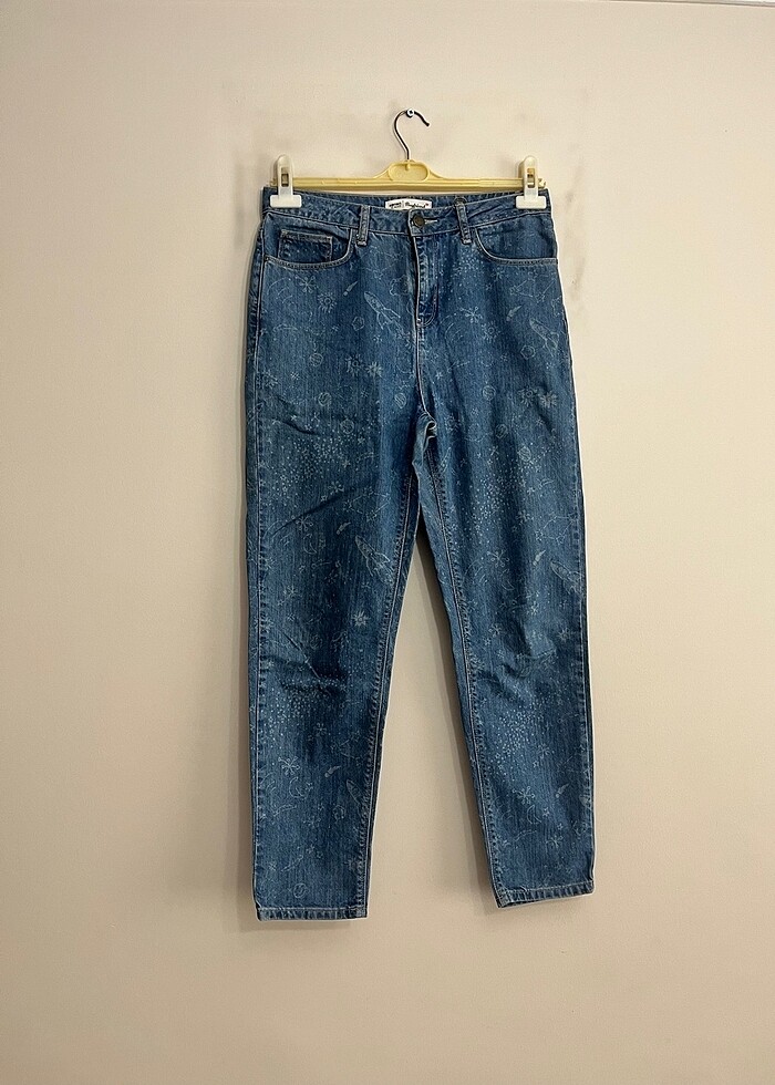 Uzay Desenli Boyfriend Jean - Görsel 3