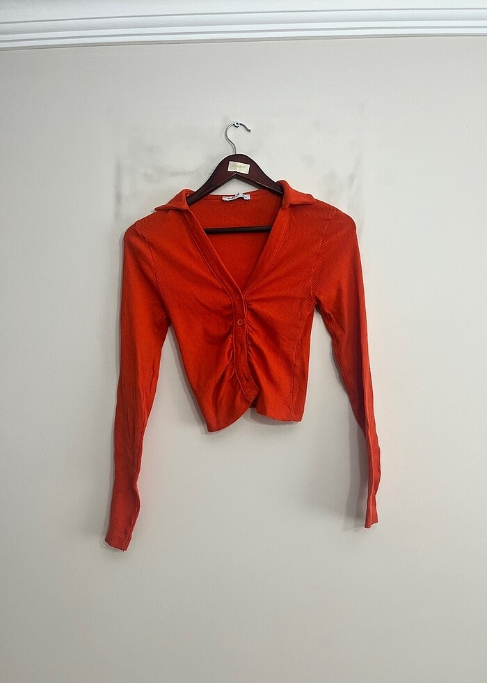 Turucu dekolte düğmeli triko - Görsel 2