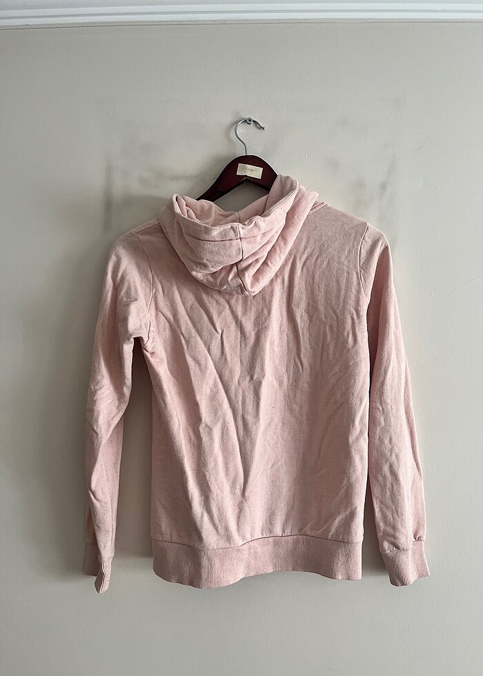 Fermuarlı Pembe Hoodie - Görsel 2