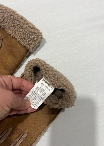 Koton Süet Kadın Eldiven Kürklü - Görsel 3