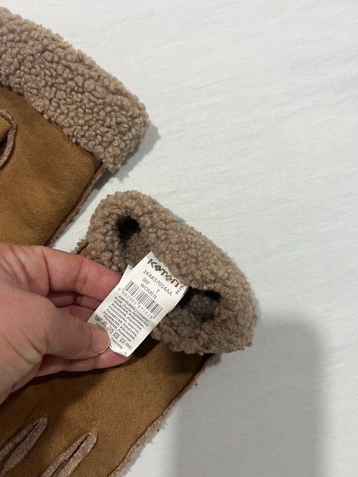 Koton Süet Kadın Eldiven Kürklü - Görsel 3