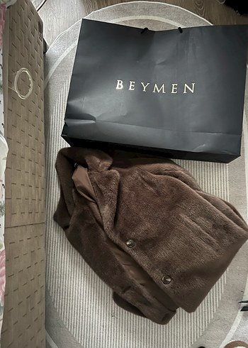 Kahverengi Uzun Peluş Kadın Kaban - Görsel 5