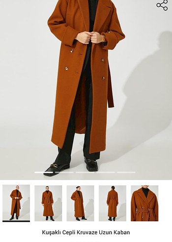 Koton Kuşaklı Uzun Kadın Kaban - Görsel 4