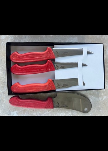 Kırmızı Saplı 4 Parça Bıçak Seti - Görsel 2